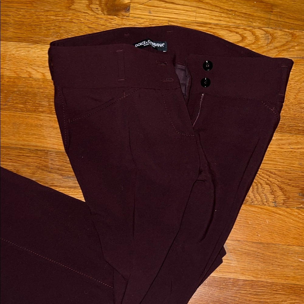 Dolce & Gabbana Deep Burgundy High-Waist Trousers